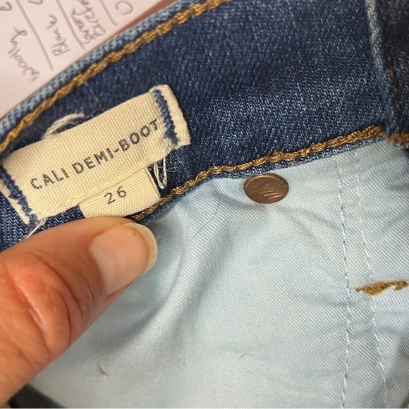 Madewell Cali Demi Boot Notch Split Back Raw Hem Jeans Sz 26 - Picture 5 of 12